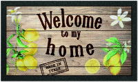 Tapis Rectangle Imprime 40x68cm 100%polyamide Home Sweet Home Limoni