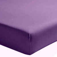 Drap Housse 100%percale De Coton LavÉ 80fils/cm2 Violet Bonnet 40